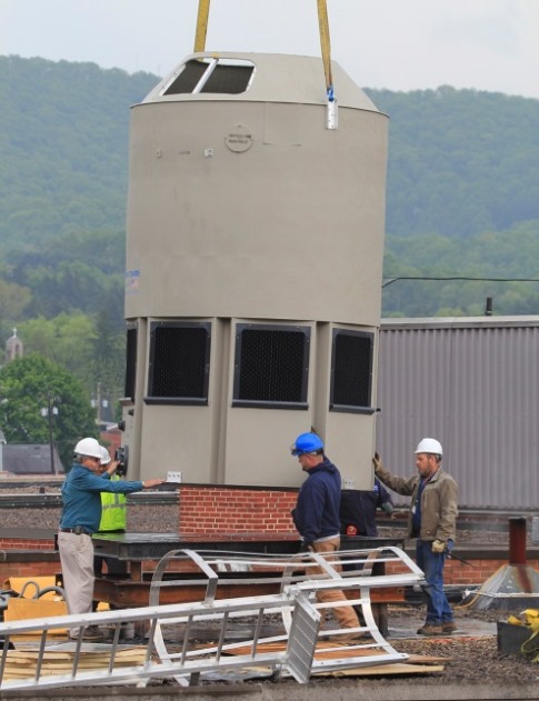 The modular plastic cooling tower was factory assembled.  Photo courtesy of Delta Cooling Towers.