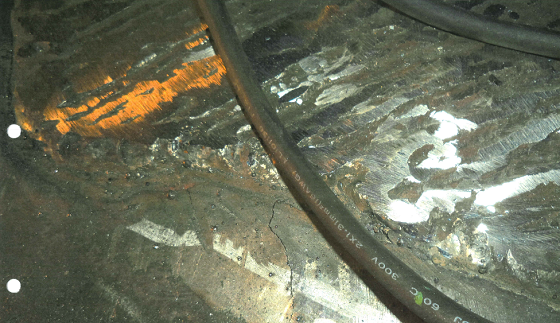 A crack formed on the vessel’s heat-affected zone. Image courtesy of IGS.