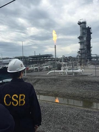 CSB investigators traveled to the Enterprise Products gas plant in Pascagoula, Mississippi, to learn more about the incident. Photo courtesy of CSB