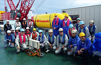 Kawasaki and TotalEnergies successfully completed a joint offshore verification test to measure the electrical potential of subsea pipelines during close-range inspections. Photo courtesy of Kawasaki.
