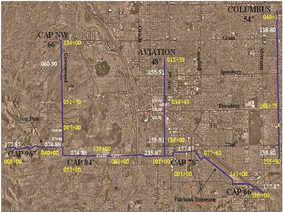 FIGURE 2 All of Tuscon Water's transmission systems were assessed following a 1999 failure.